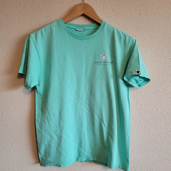 Simply Southern Collection Girl MED Pink Paisley Sea Turtle Cotton Graphic Tee - Picture 3 of 8